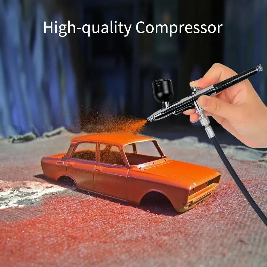 Cordless Rechargeable Airbrush Kit for Nail Art & Barber Styling