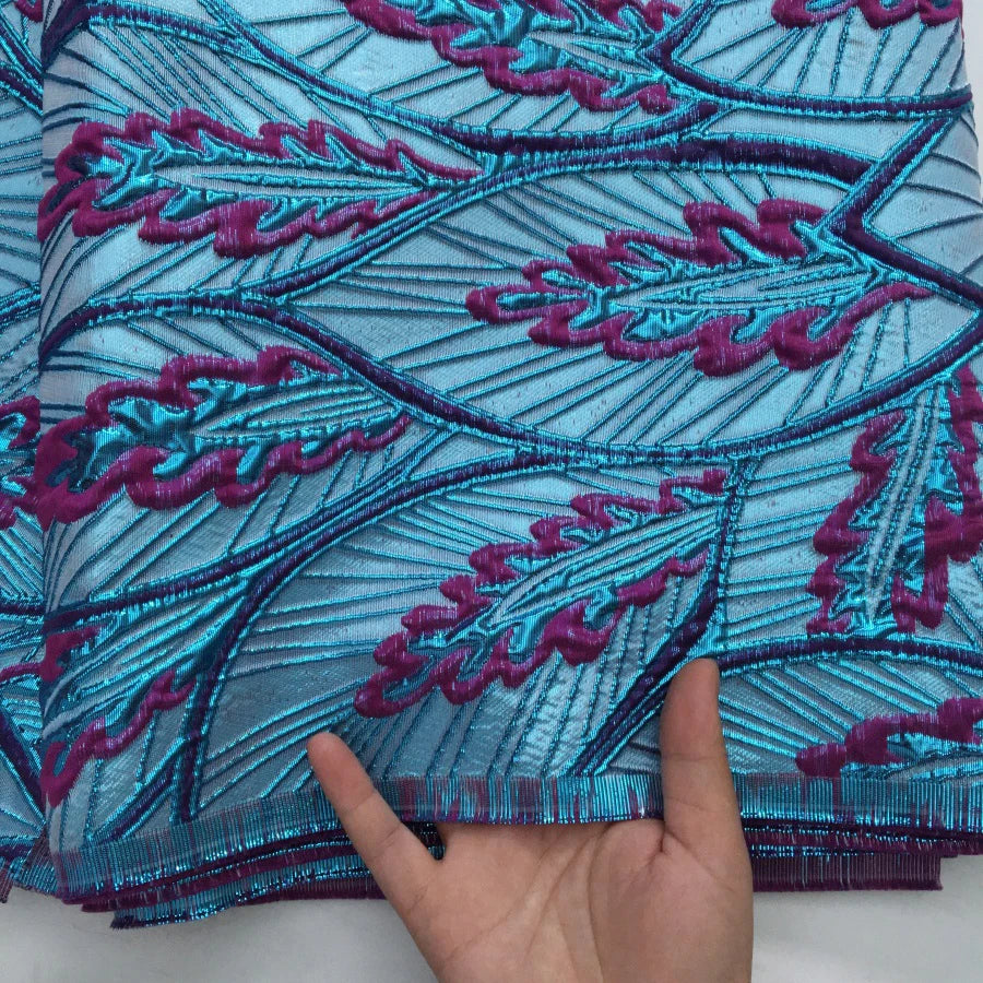 French African Jacquard For Women's Party Dresses 5 yards
