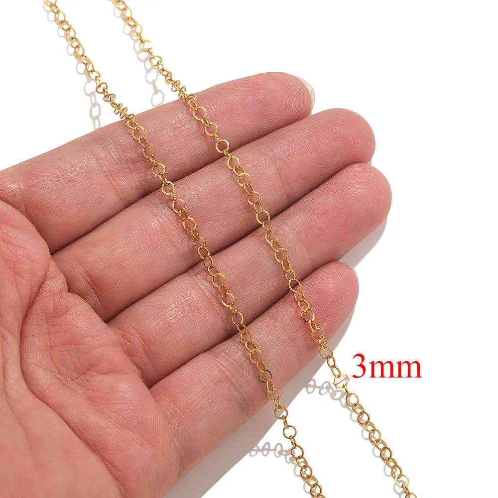 2meters Lips Beads Chain Stainless Steel Cable For Jewelry Making DIY