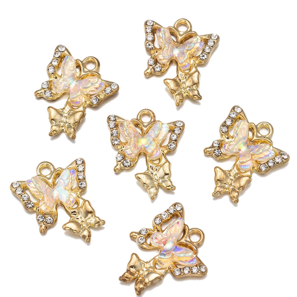 10pcs/Lot Animal Charms Butterfly Shape Pendant, Jewelry Making Accessories