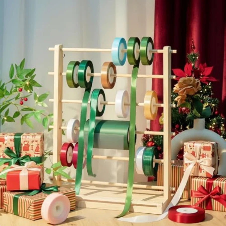 6 Tier Wooden Ribbon Storage Organizer for Sewing
