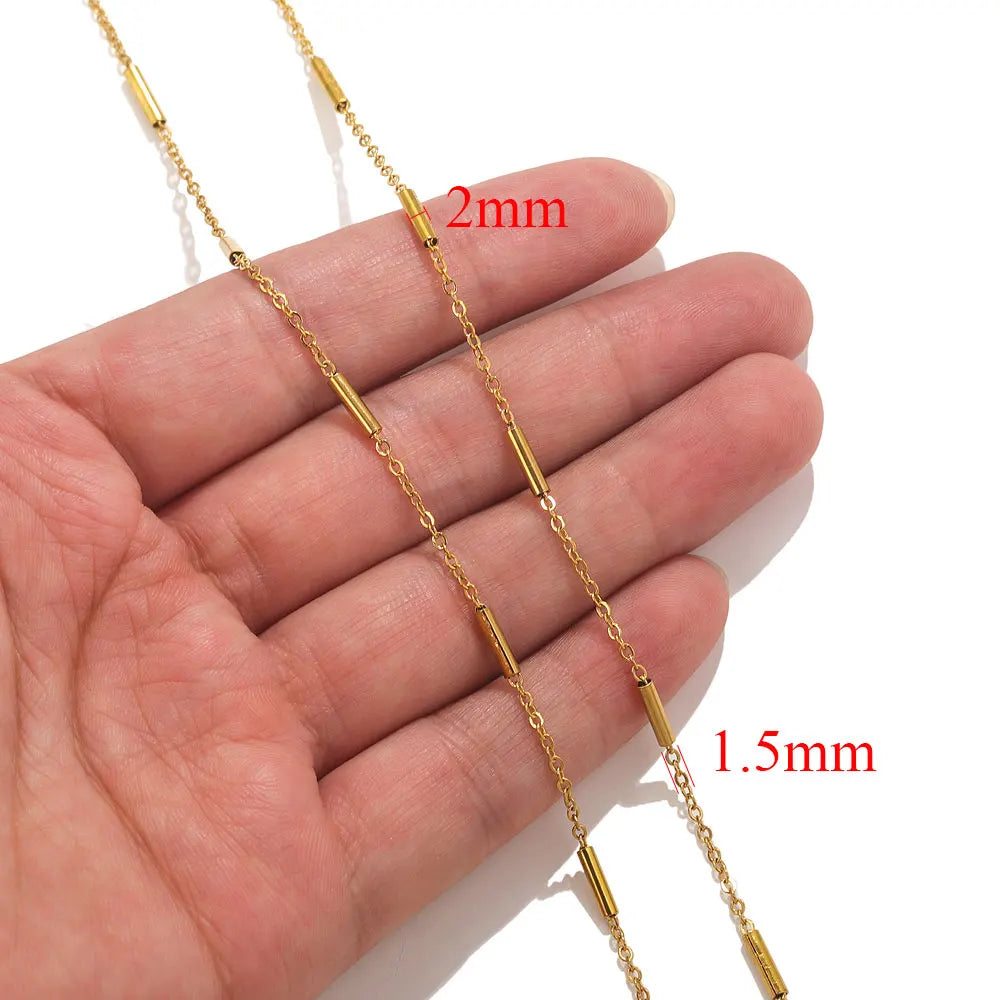 2meters Lips Beads Chain Stainless Steel Cable For Jewelry Making DIY