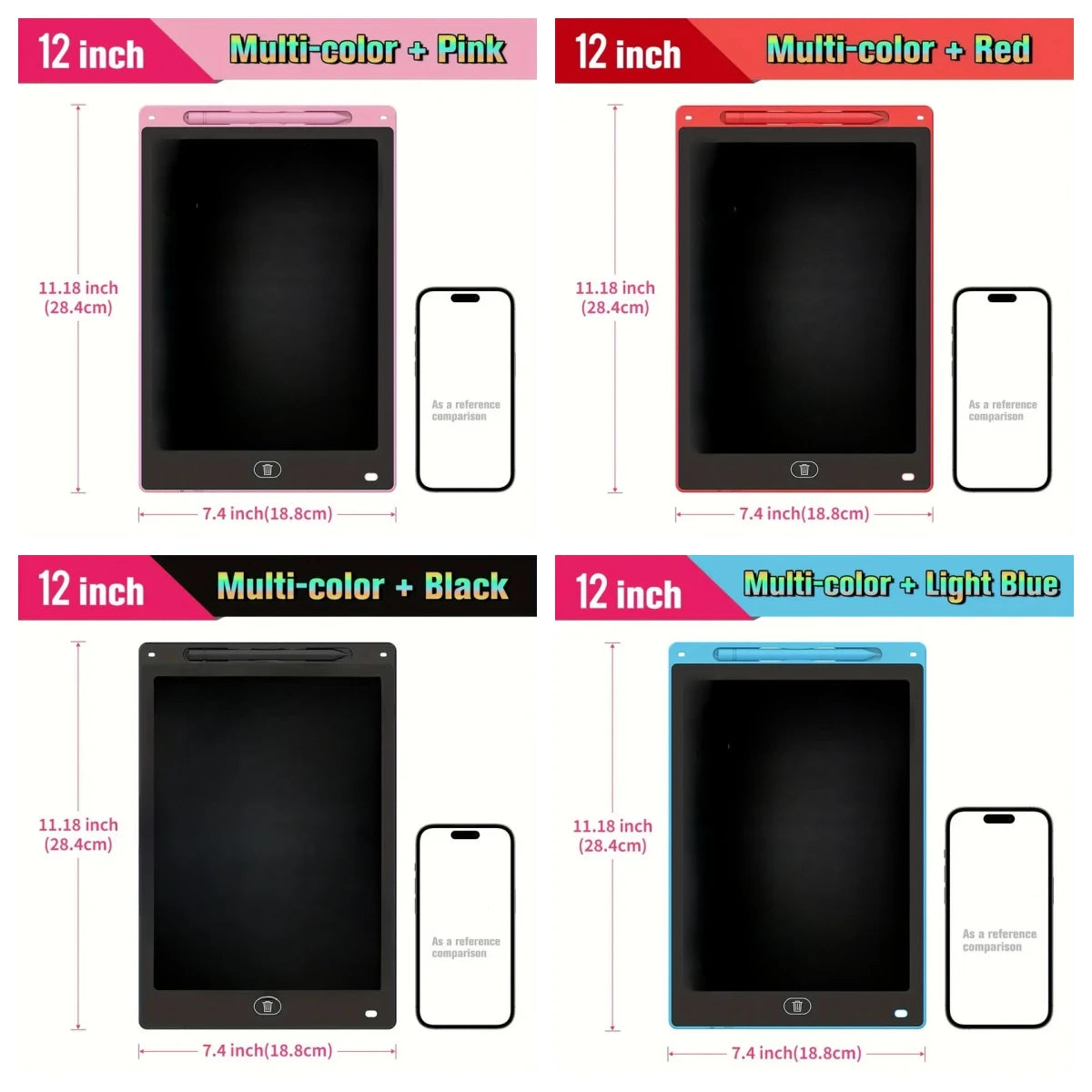 2/4Pcs LCD Reusable Doodle Pad for Kids