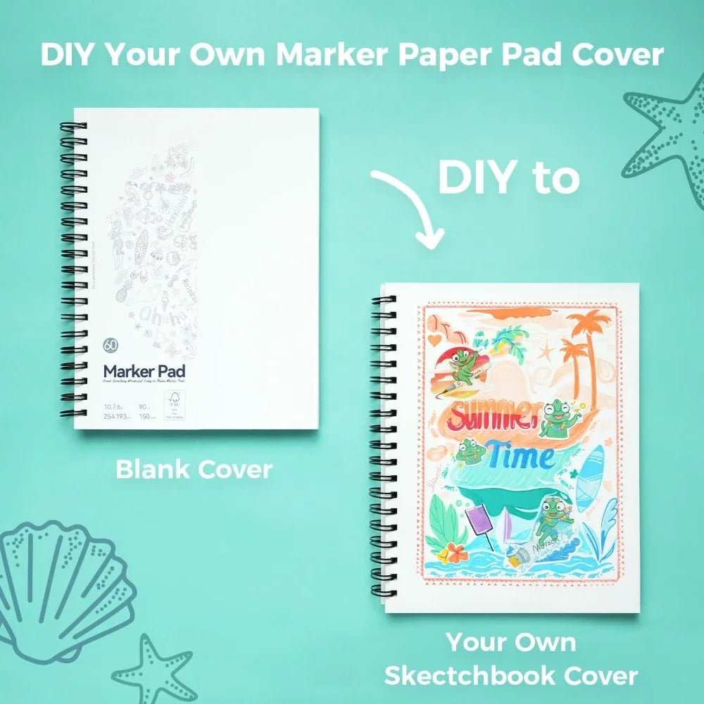 Double-sided marker pad art sketchbook impermeable - 7"x 10" paper size