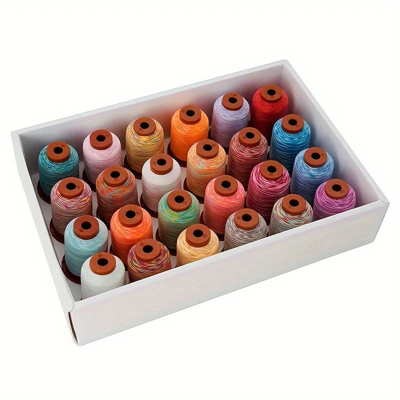 Rainbow Variegated Polyester Sewing Machine Thread