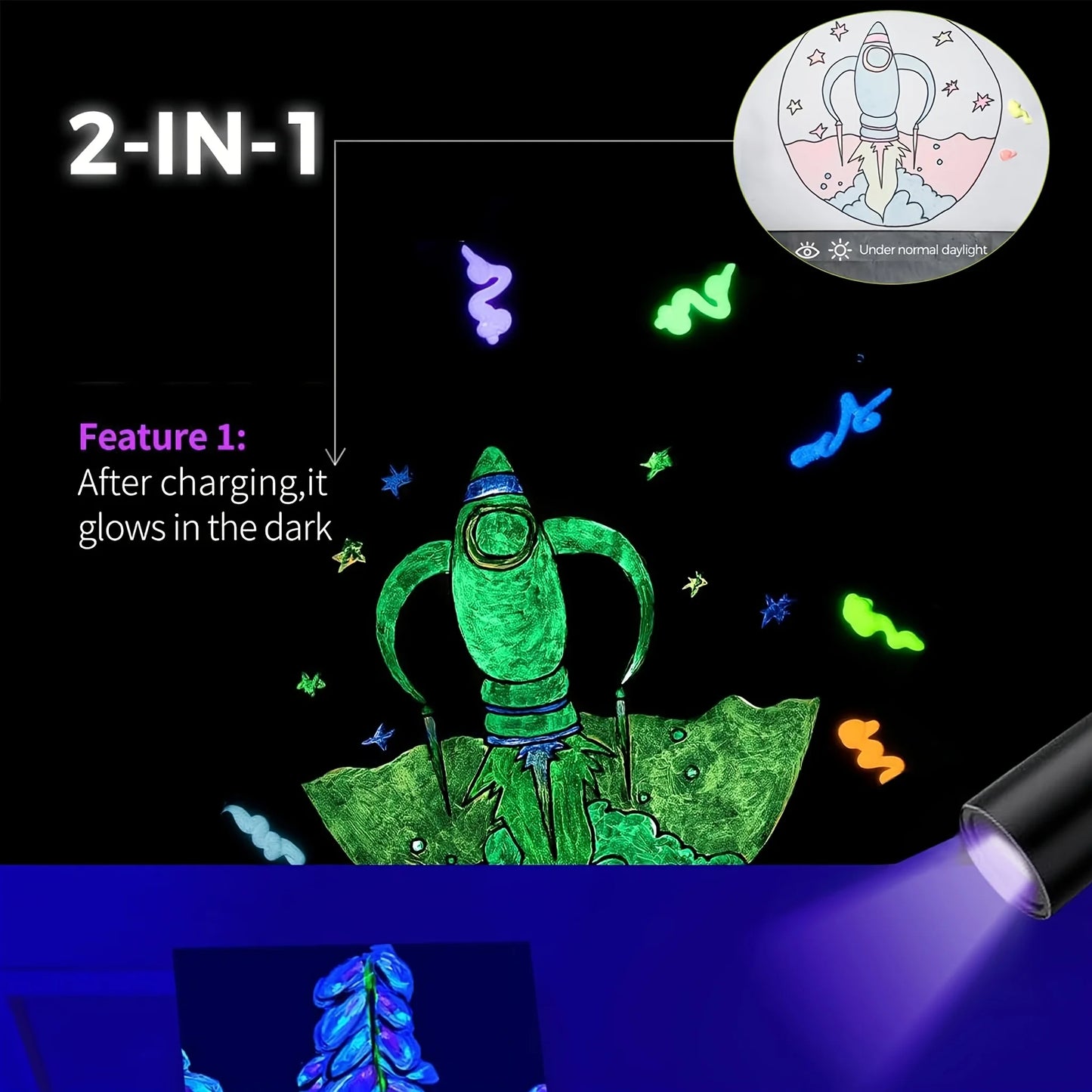 Fantastory 10pcs Glow in the Dark Acrylic Paint Set 30ml Waterproof for Stone, Glass, Wood & Crafts