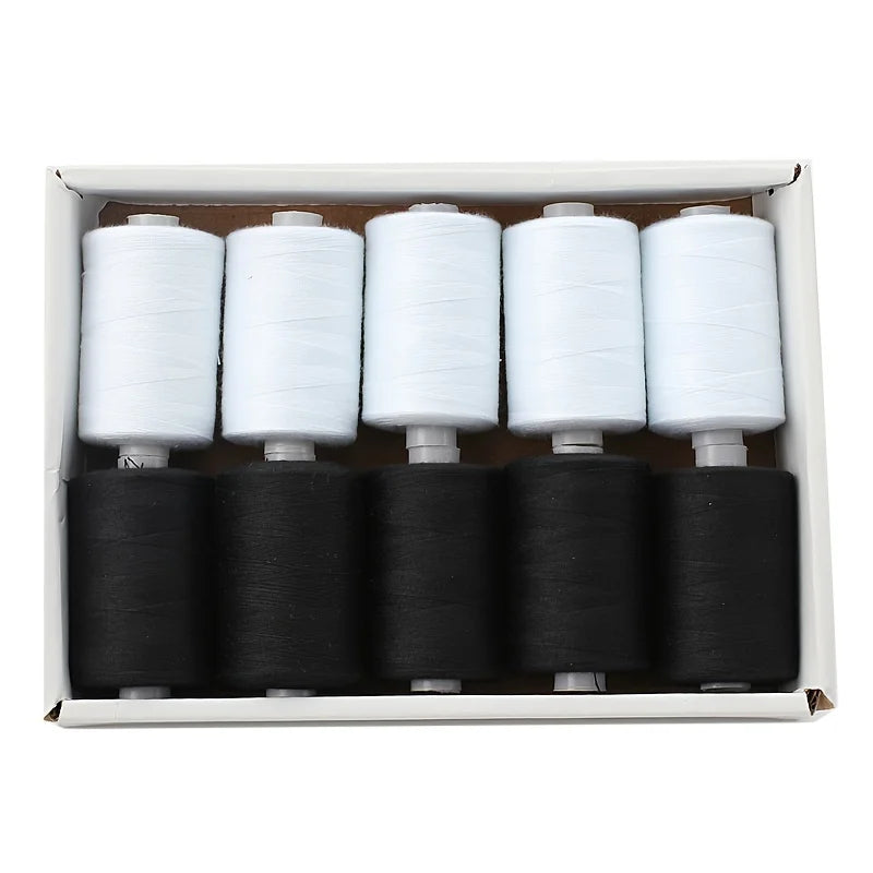 10 Spool Polyester Thread Set – 1000 Yards Each for Sewing & Quilting