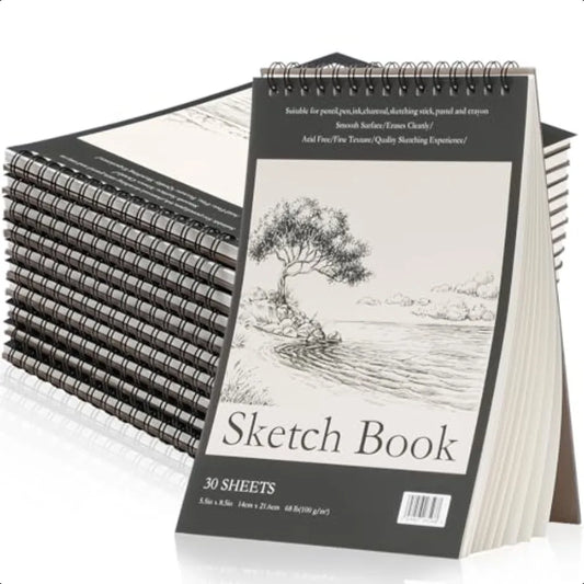 20 Pcs Top Spiral Artist Sketch Pads 5.5'' x 8.5'' and 68lb 100gsm