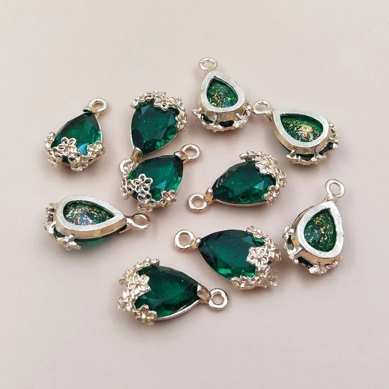 10pcs Hollow Plum Teardrop Pendant 21x13mm – DIY Jewelry Charm