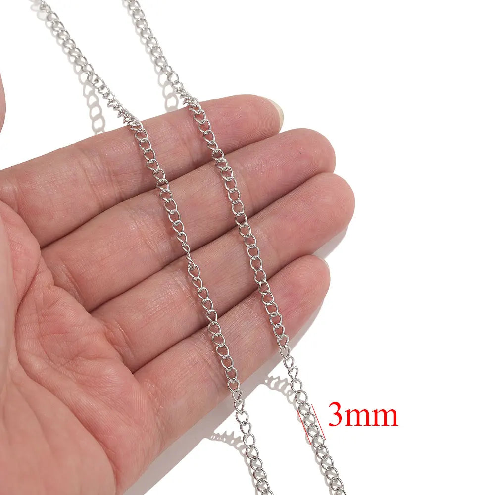 2meters Lips Beads Chain Stainless Steel Cable For Jewelry Making DIY