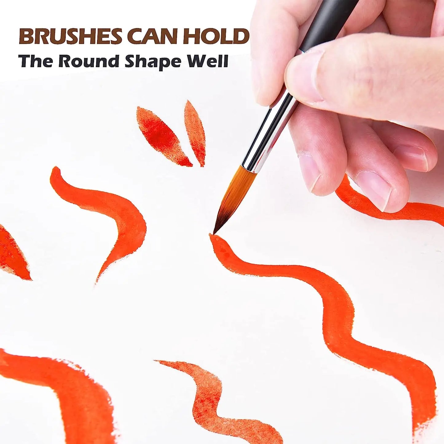 Watercolor, Oil, Acrylic, Painting, Long Handle Brushes, Round