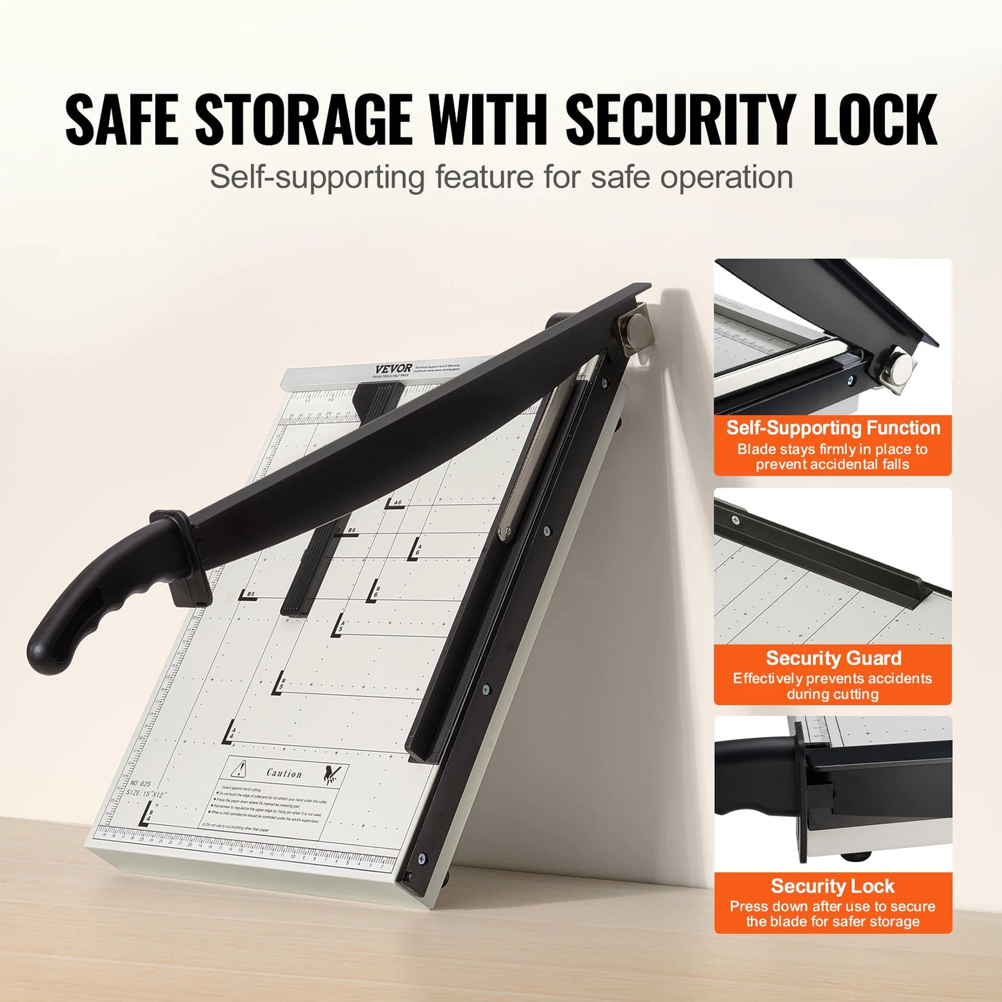 Paper Cutter Guillotine Trimmer 15"/18" Cut Length 16/20 Sheets Capacity