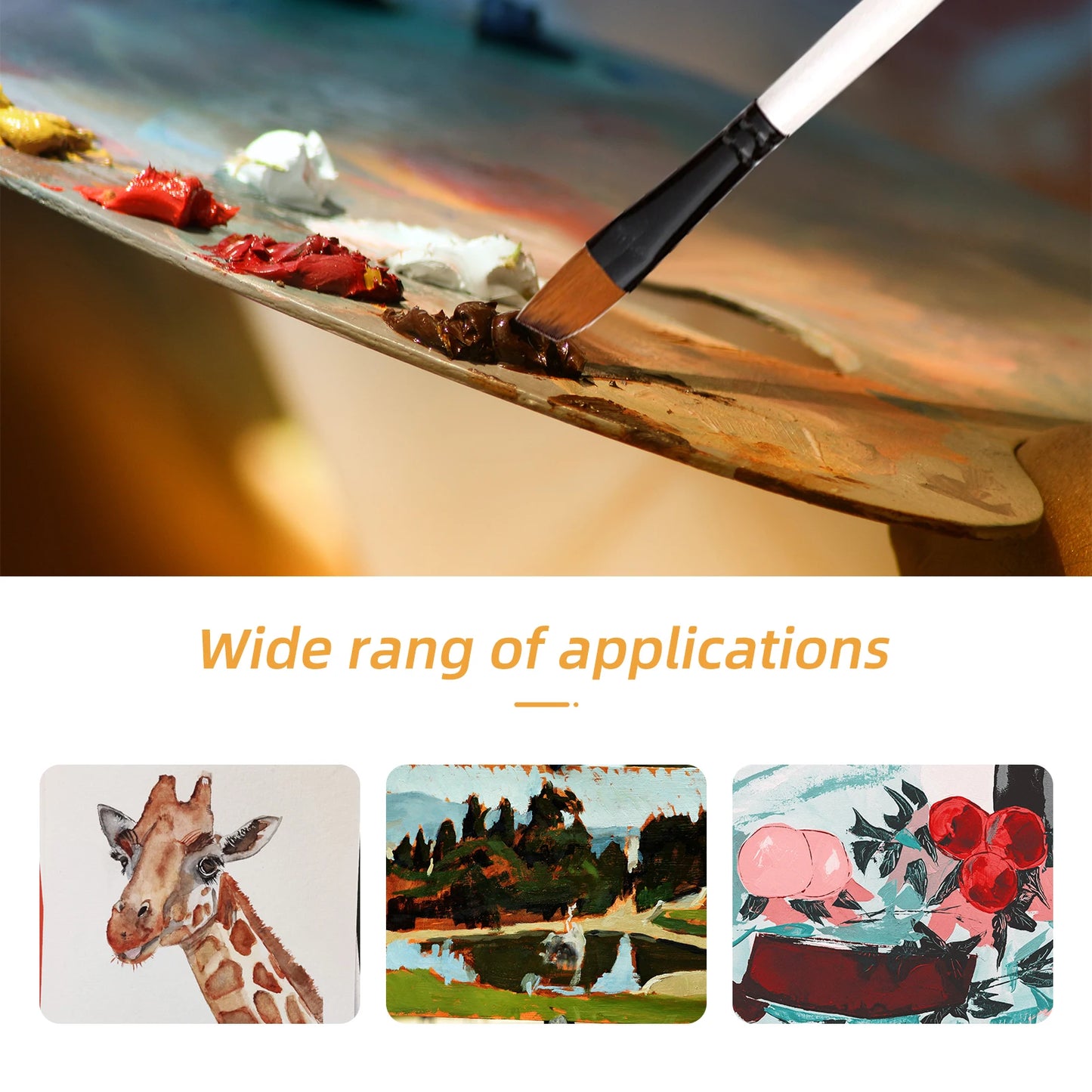 24pcs Artist Paint Brushes with Nylon Hair Set