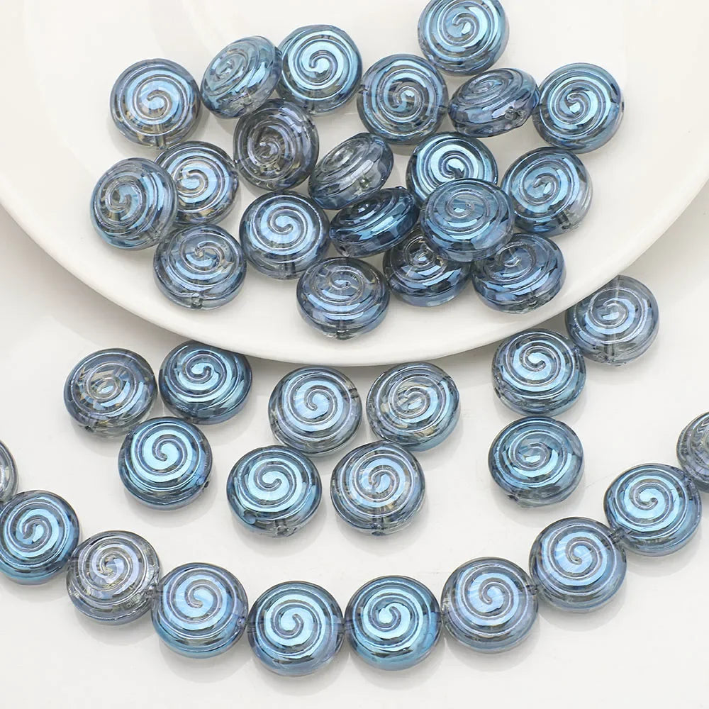 30Pcs Crystal Glass Round Beads Screw thread