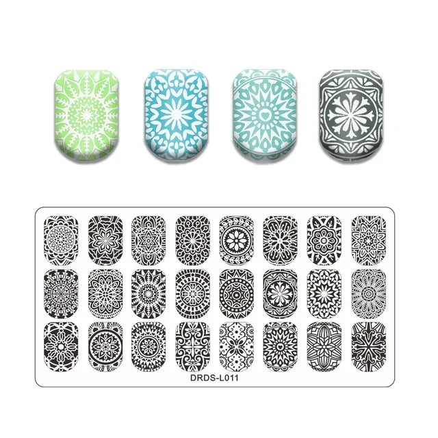 Floral Leaf Nail Stamping Plate Stainless Steel Template for Nail Art