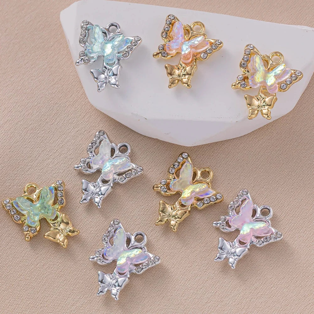 10pcs/Lot Animal Charms Butterfly Shape Pendant, Jewelry Making Accessories