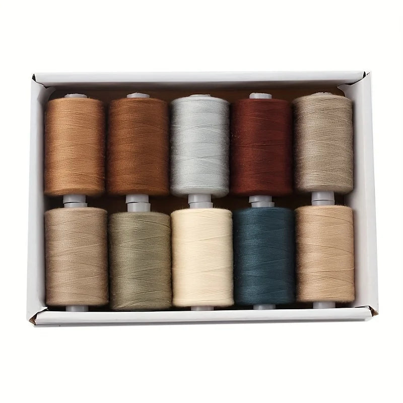 10 Spool Polyester Thread Set – 1000 Yards Each for Sewing & Quilting