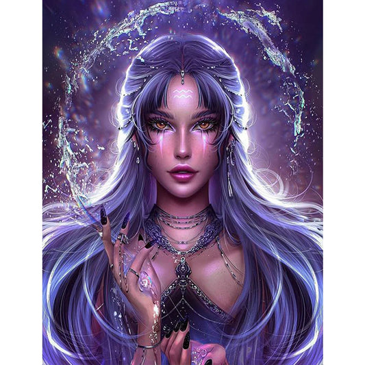 5D DIY Full Round Drill Diamond Painting Constellation Girl Kit