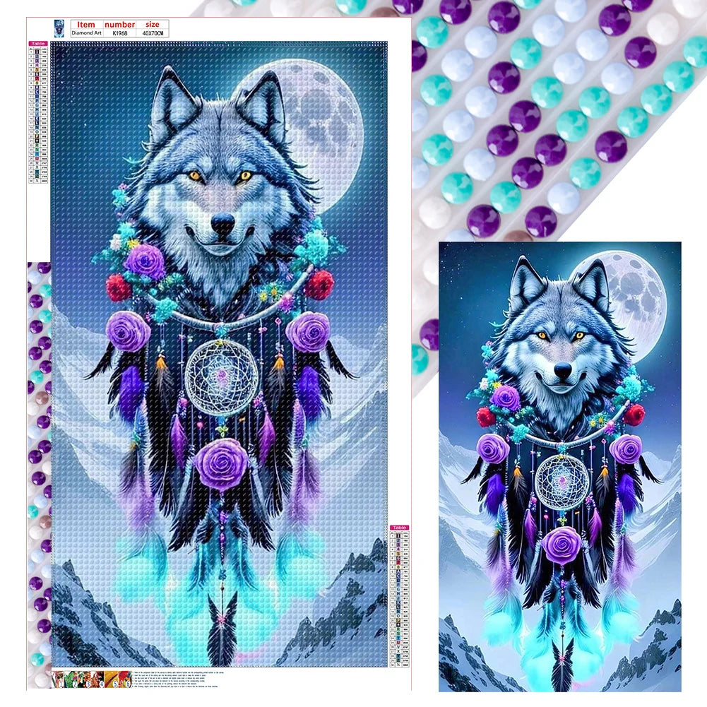 5D Full Round Drill Diamond Painting Wolf Kit