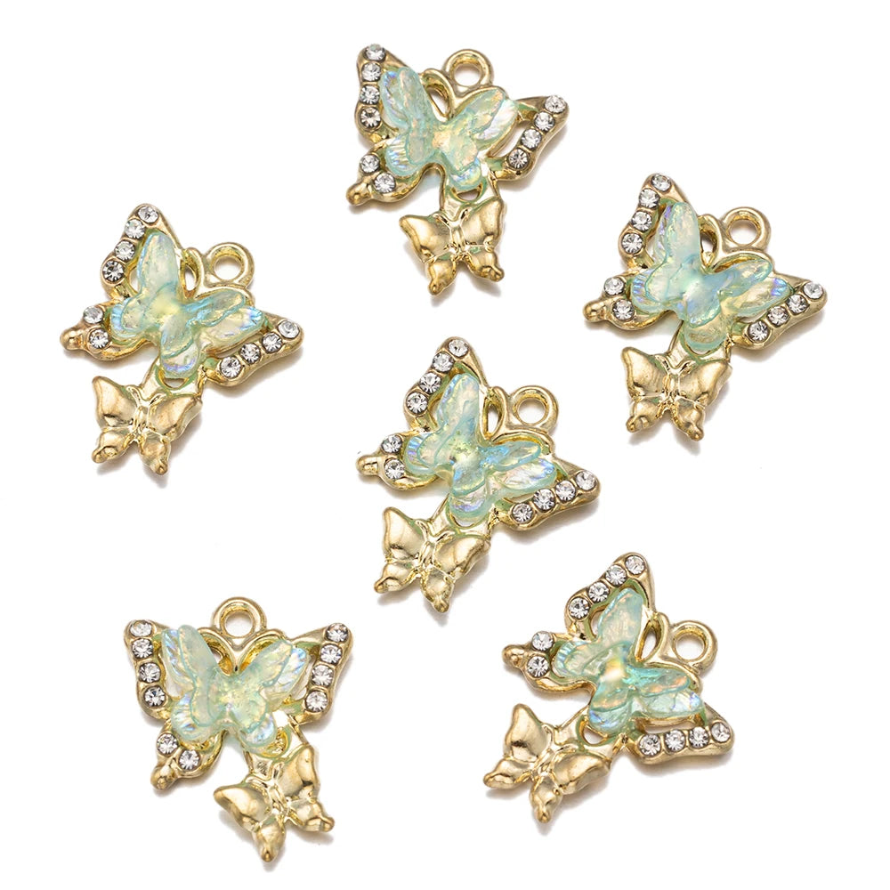 10pcs/Lot Animal Charms Butterfly Shape Pendant, Jewelry Making Accessories