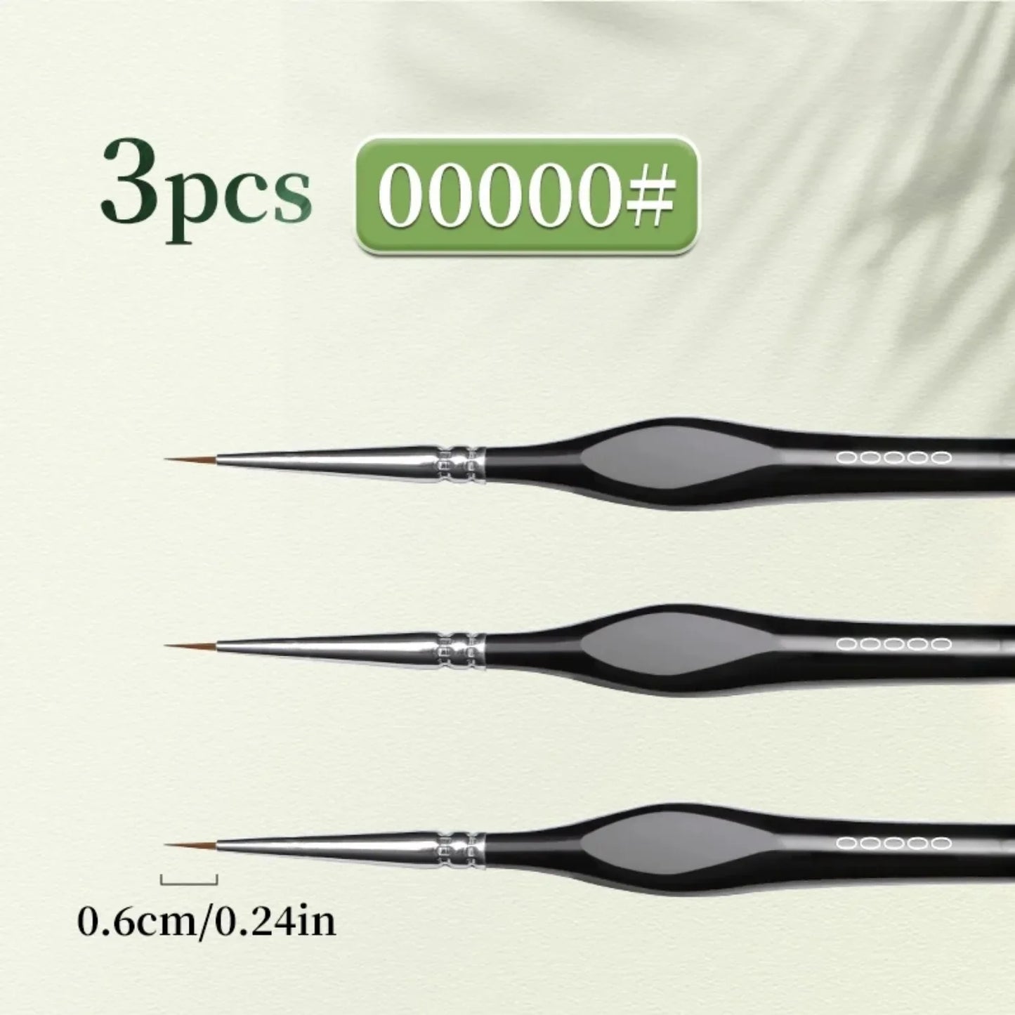 00000 Fine Tip Paint Brush Set for Acrylic, Models, Miniature Detail, Nylon Hair