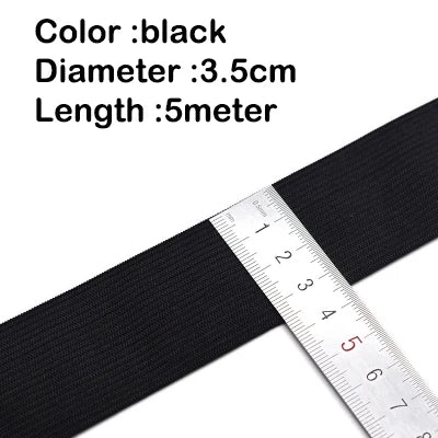 5Meters Sewing Elastic Band, High Elasticity, Waistband White, Black 10-60MM