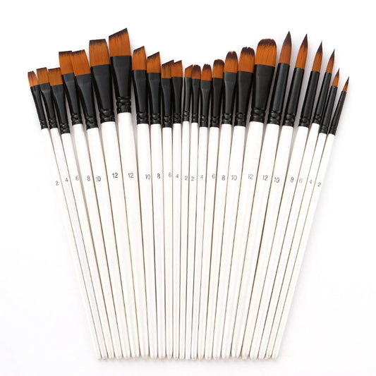 24pcs Artist Paint Brushes with Nylon Hair Set