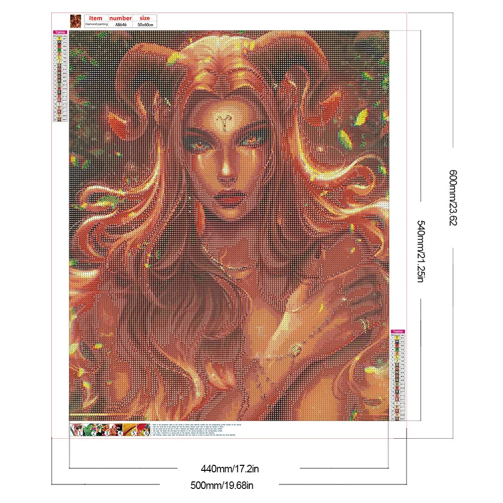 5D DIY Full Round Drill Diamond Painting Constellation Girl Kit