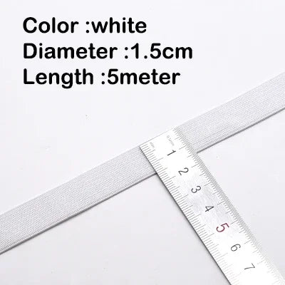 5Meters Sewing Elastic Band, High Elasticity, Waistband White, Black 10-60MM