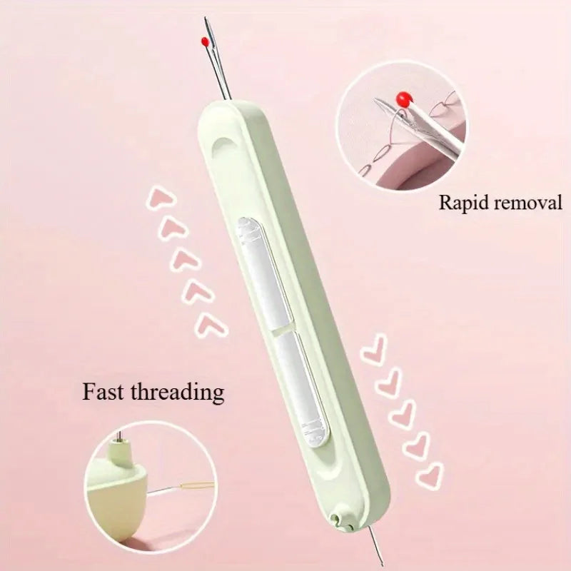 2-in-1 Hand Sewing Needle Threader and Seam Ripper Tool for Seniors