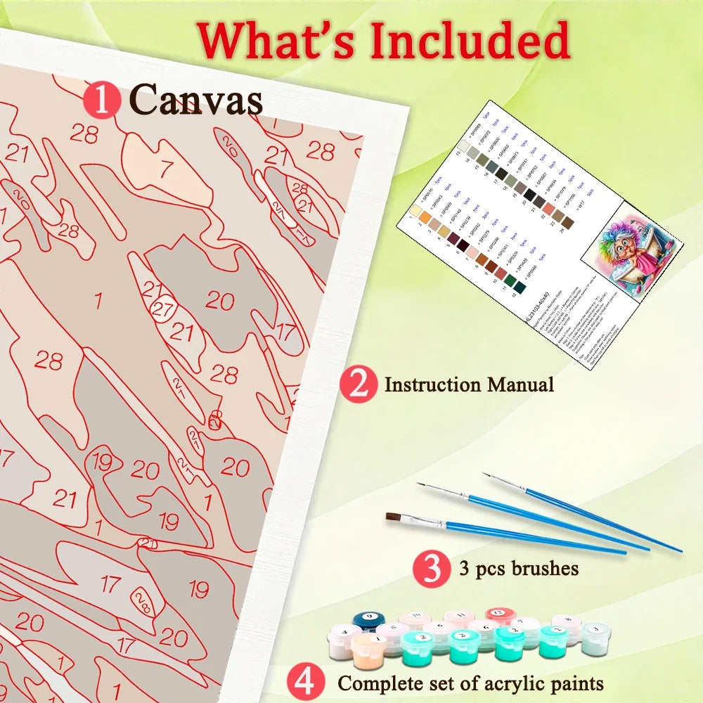Cartoon Grandma DIY Art Paint By Numbers For Adult Craft Kit