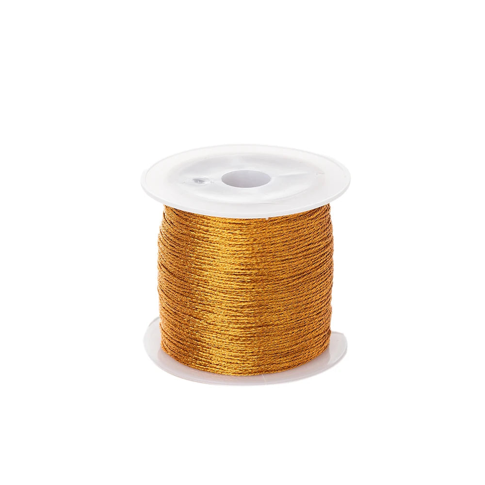 0.4mm Nylon Gold Silver Thread Cord 50m for DIY Jewelry, Beading & Crafts
