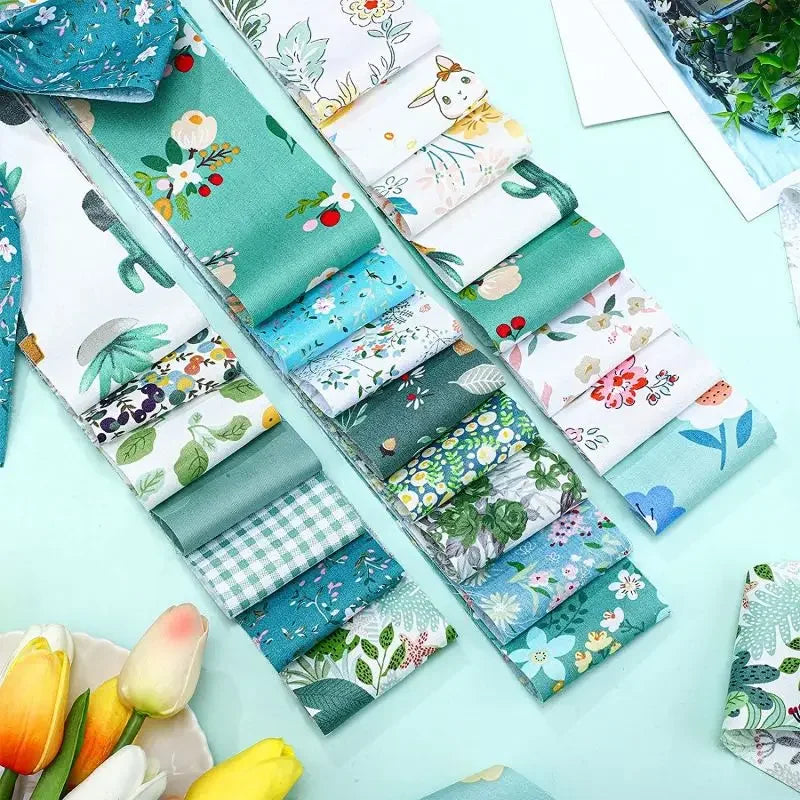 40Pcs Handmade DIY Cotton Craft Fabric Various Patterns Sewing Textiles Family Work Artcraft Fabric Doll Clothes Splicing Cloth