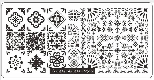 Floral Leaf Nail Stamping Plate Stainless Steel Template for Nail Art