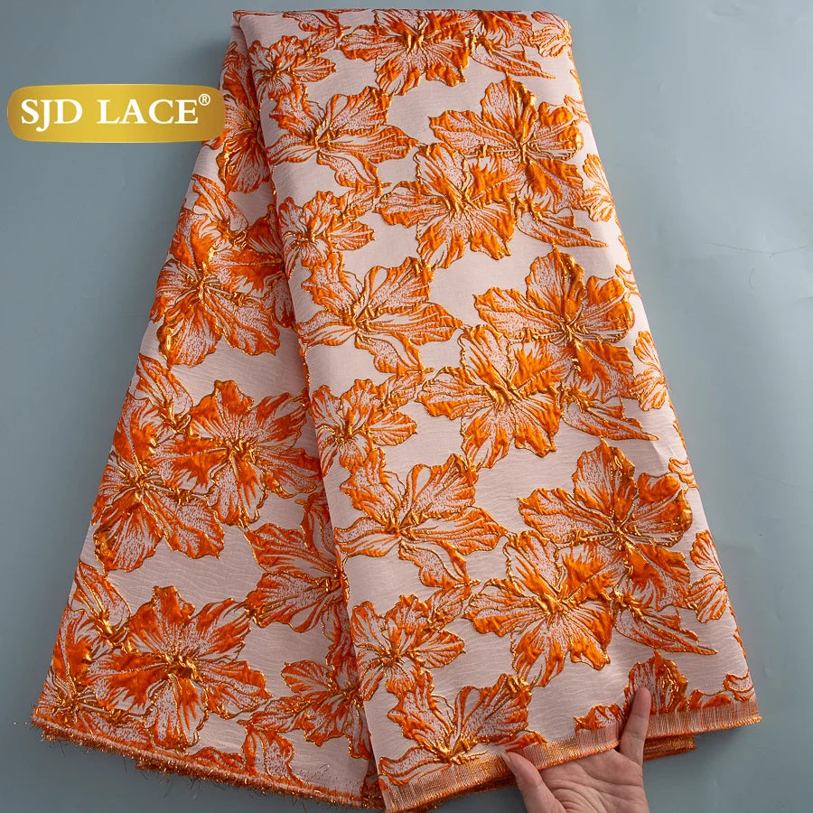 French African Jacquard For Women's Party Dresses 5 yards