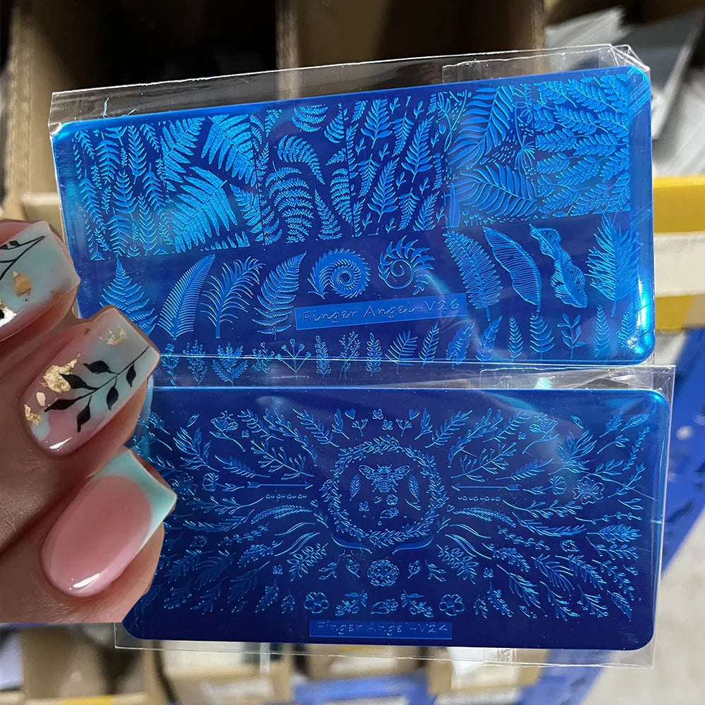 Floral Leaf Nail Stamping Plate Stainless Steel Template for Nail Art