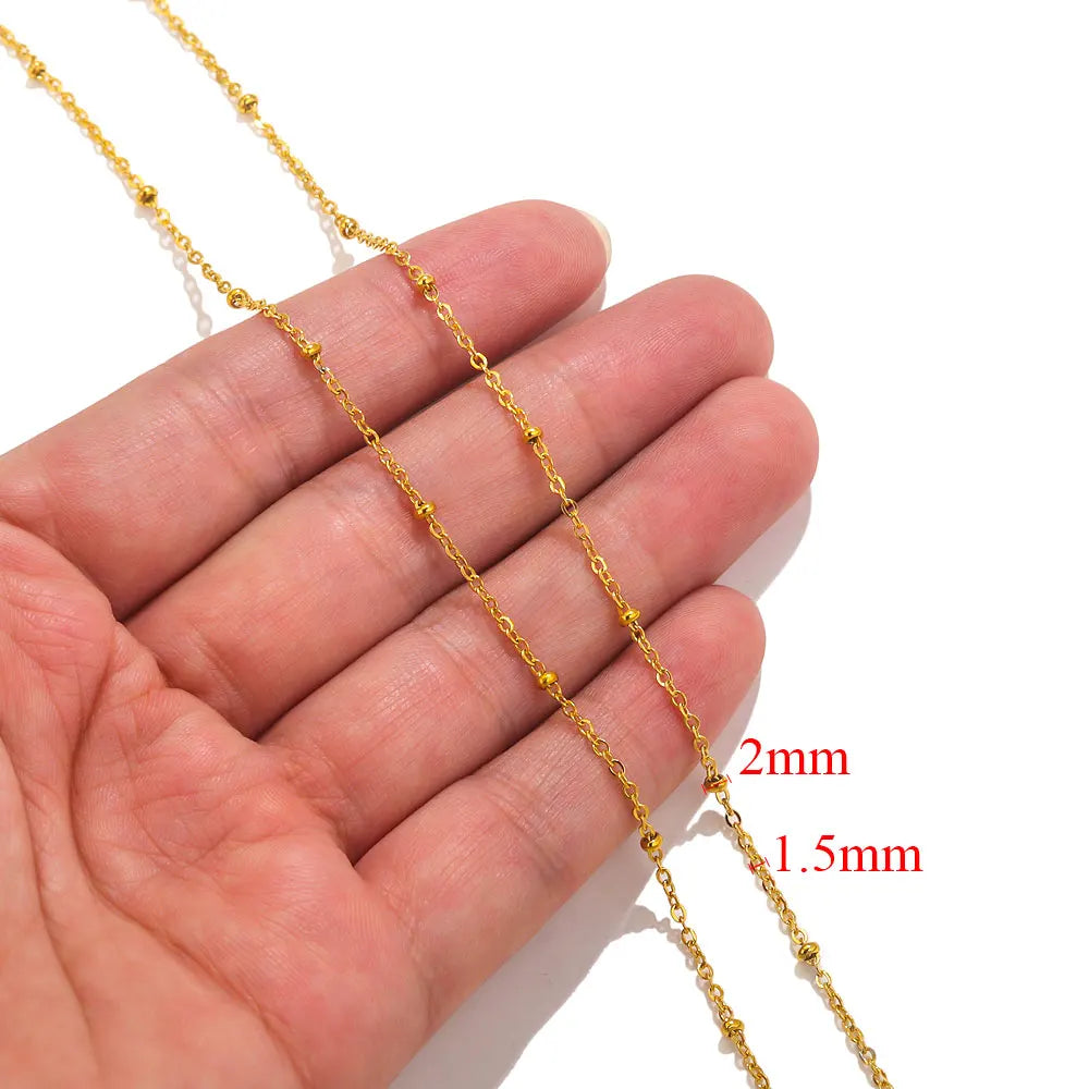 2meters Lips Beads Chain Stainless Steel Cable For Jewelry Making DIY