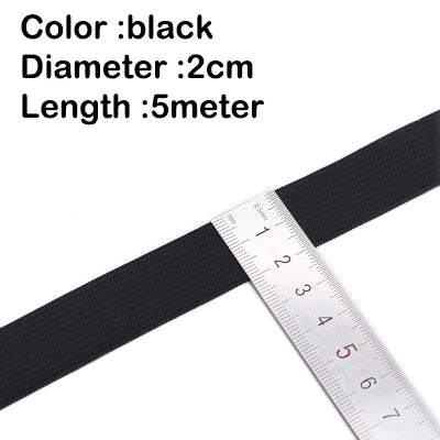 5Meters Sewing Elastic Band, High Elasticity, Waistband White, Black 10-60MM