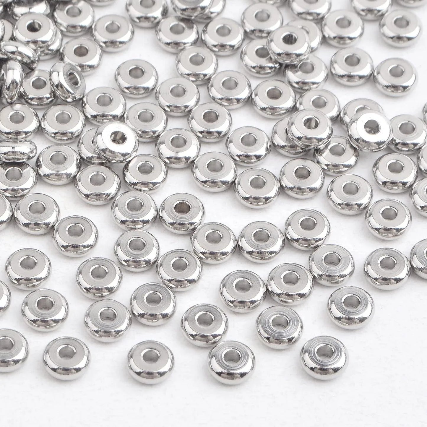 300pcs Flat Round Stainless Steel Disc Spacer Beads Accessories for DIY's
