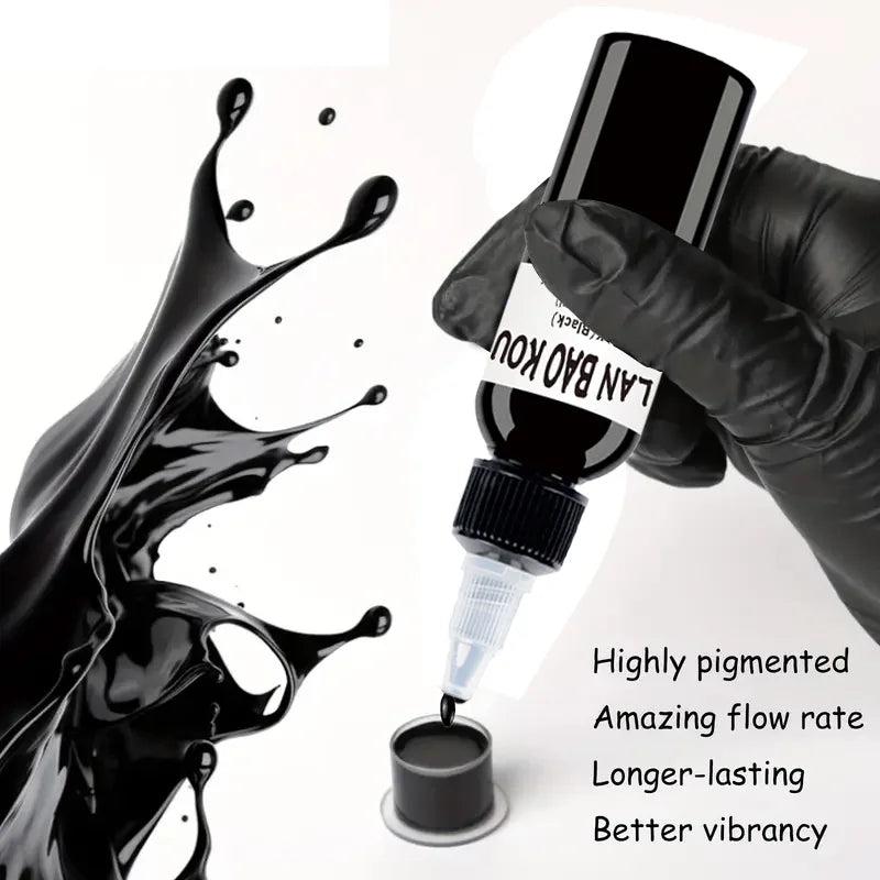 2pcs Black Tattoo Ink 30ml – Semi-Permanent Body Art