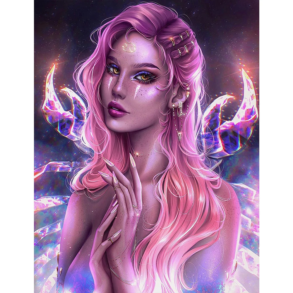 5D DIY Full Round Drill Diamond Painting Constellation Girl Kit