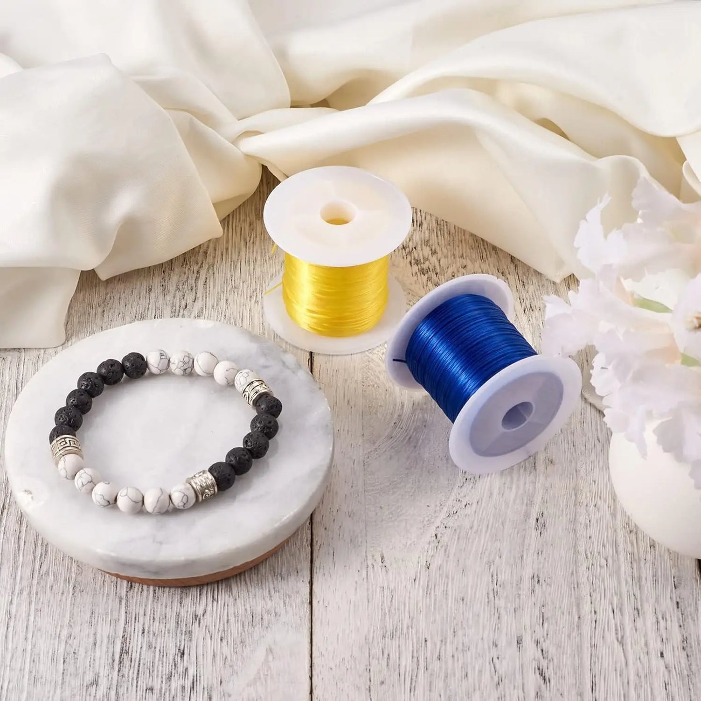 25rolls/Bag 0.8mm Elastic Stretch Fibre Wire Jewelry Making