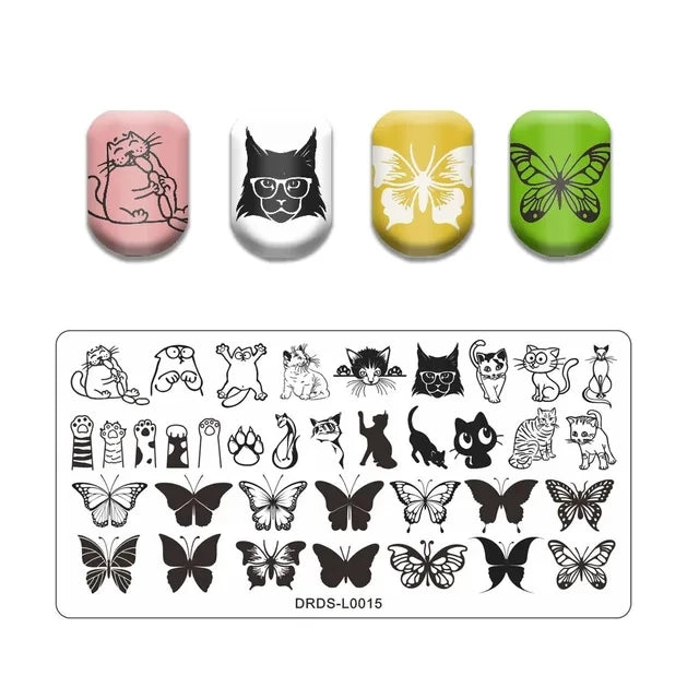 Floral Leaf Nail Stamping Plate Stainless Steel Template for Nail Art