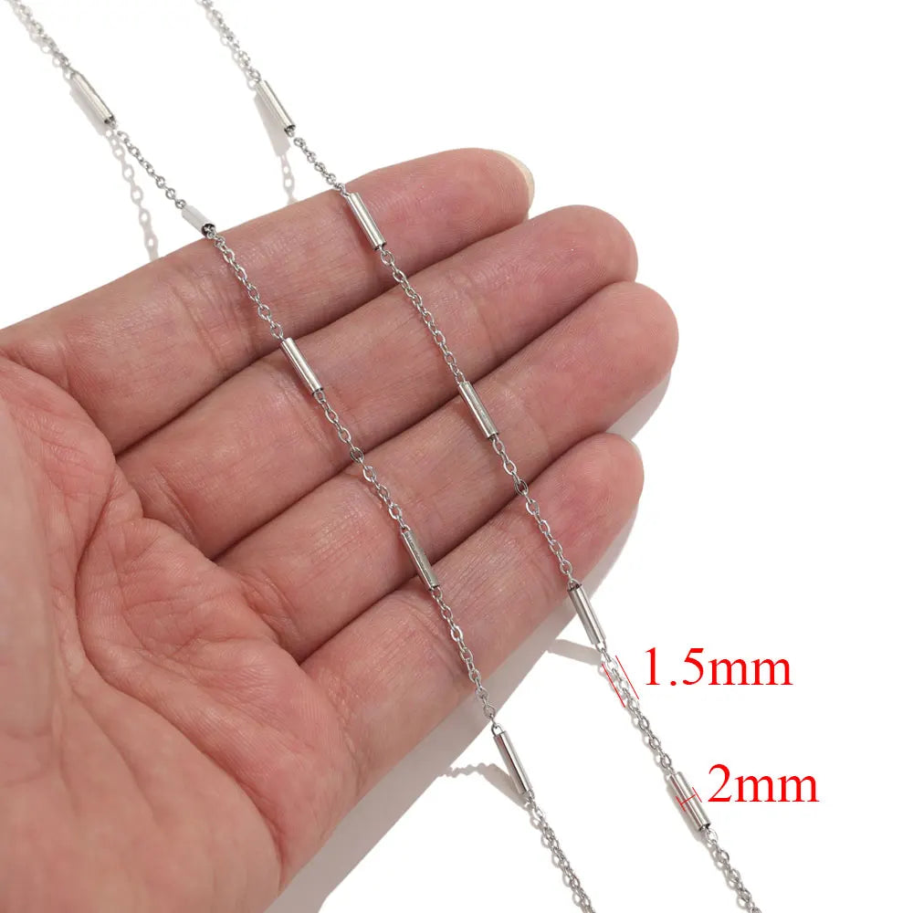 2meters Lips Beads Chain Stainless Steel Cable For Jewelry Making DIY