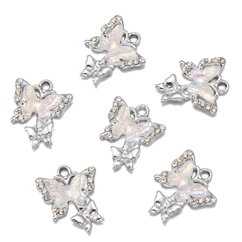 10pcs/Lot Animal Charms Butterfly Shape Pendant, Jewelry Making Accessories
