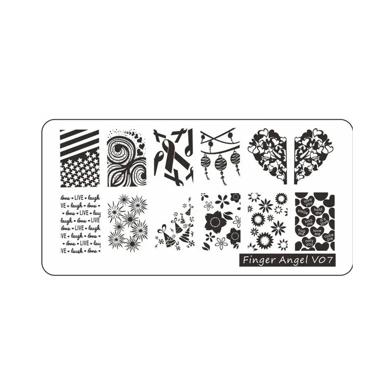 Floral Leaf Nail Stamping Plate Stainless Steel Template for Nail Art