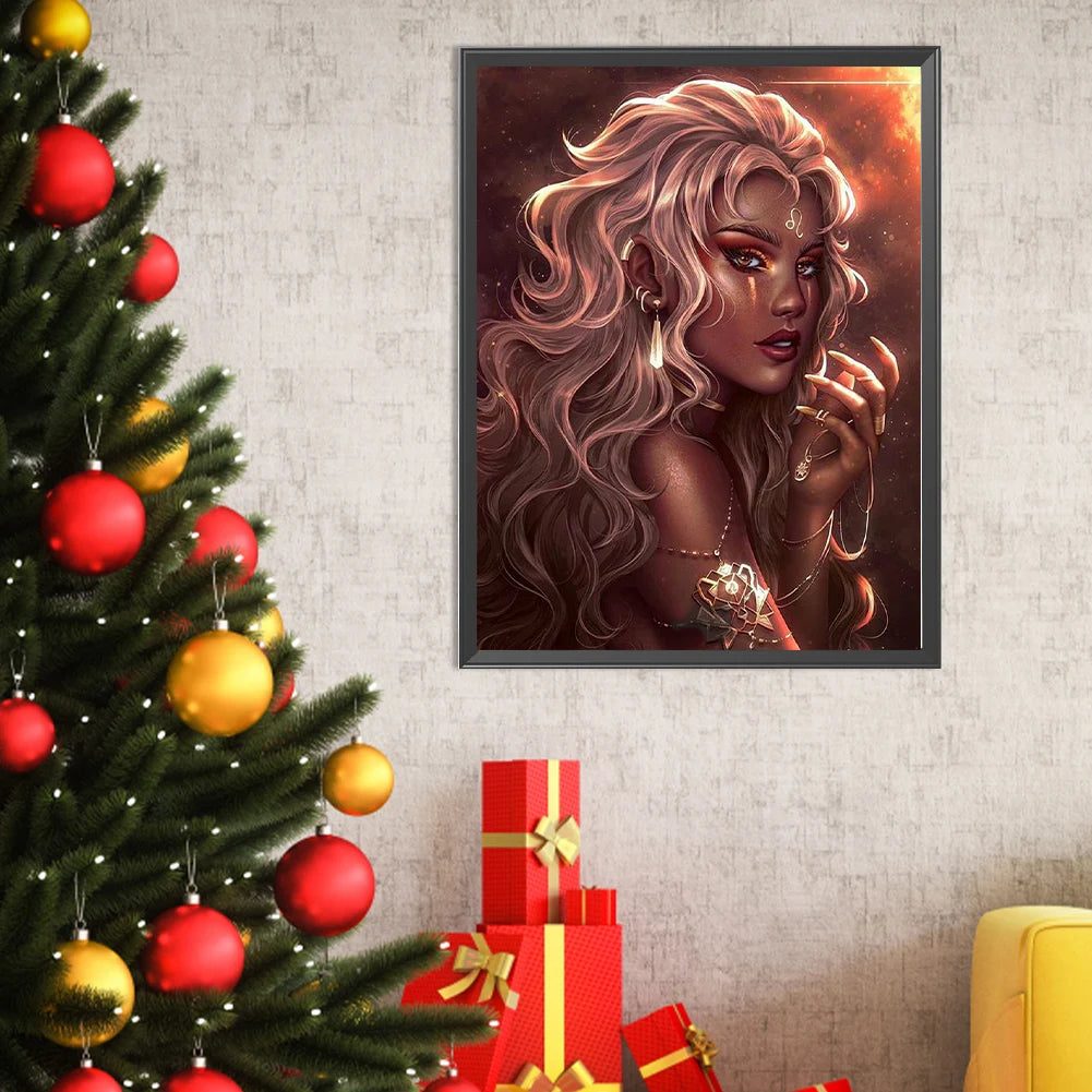 5D DIY Full Round Drill Diamond Painting Constellation Girl Kit