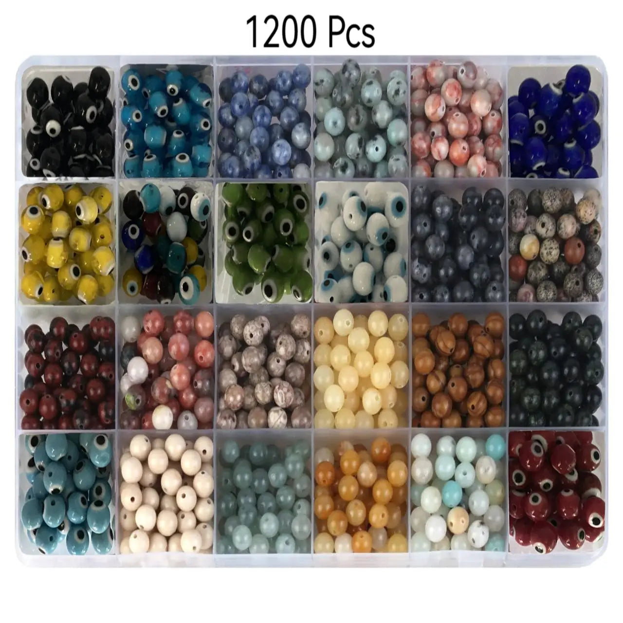 1200 Pcs 8mm Natural Stone Beaded DIY Jewelry Making Kit
