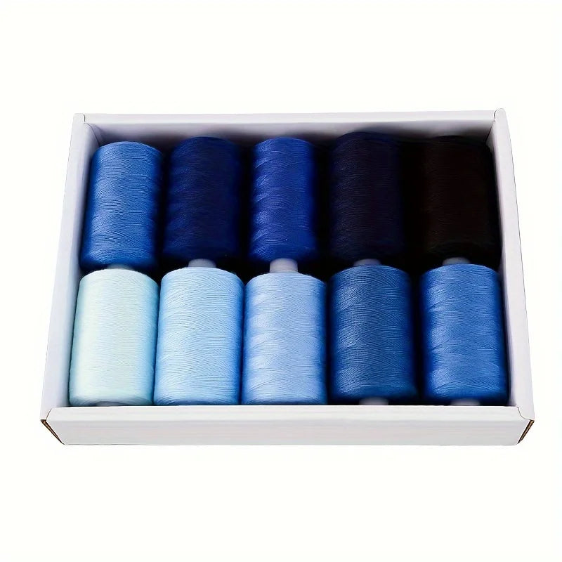 10 Spool Polyester Thread Set – 1000 Yards Each for Sewing & Quilting