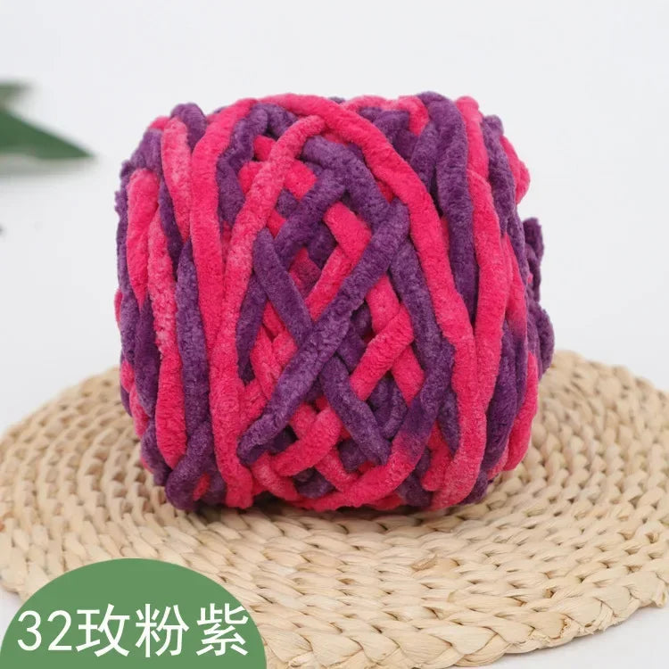 100g/ball Chenille Knitting, Soft Ice Strip Line Cotton Yarn